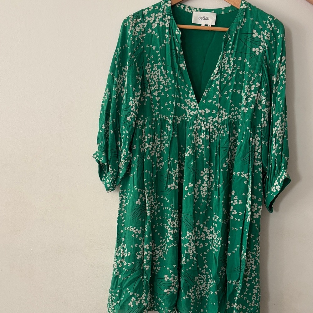 ba&sh Green Floral Midi Dress